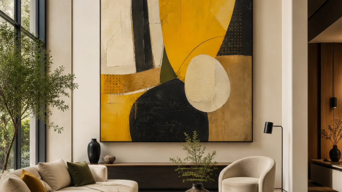 A bold interior still designed to stop the scroll on a social feed