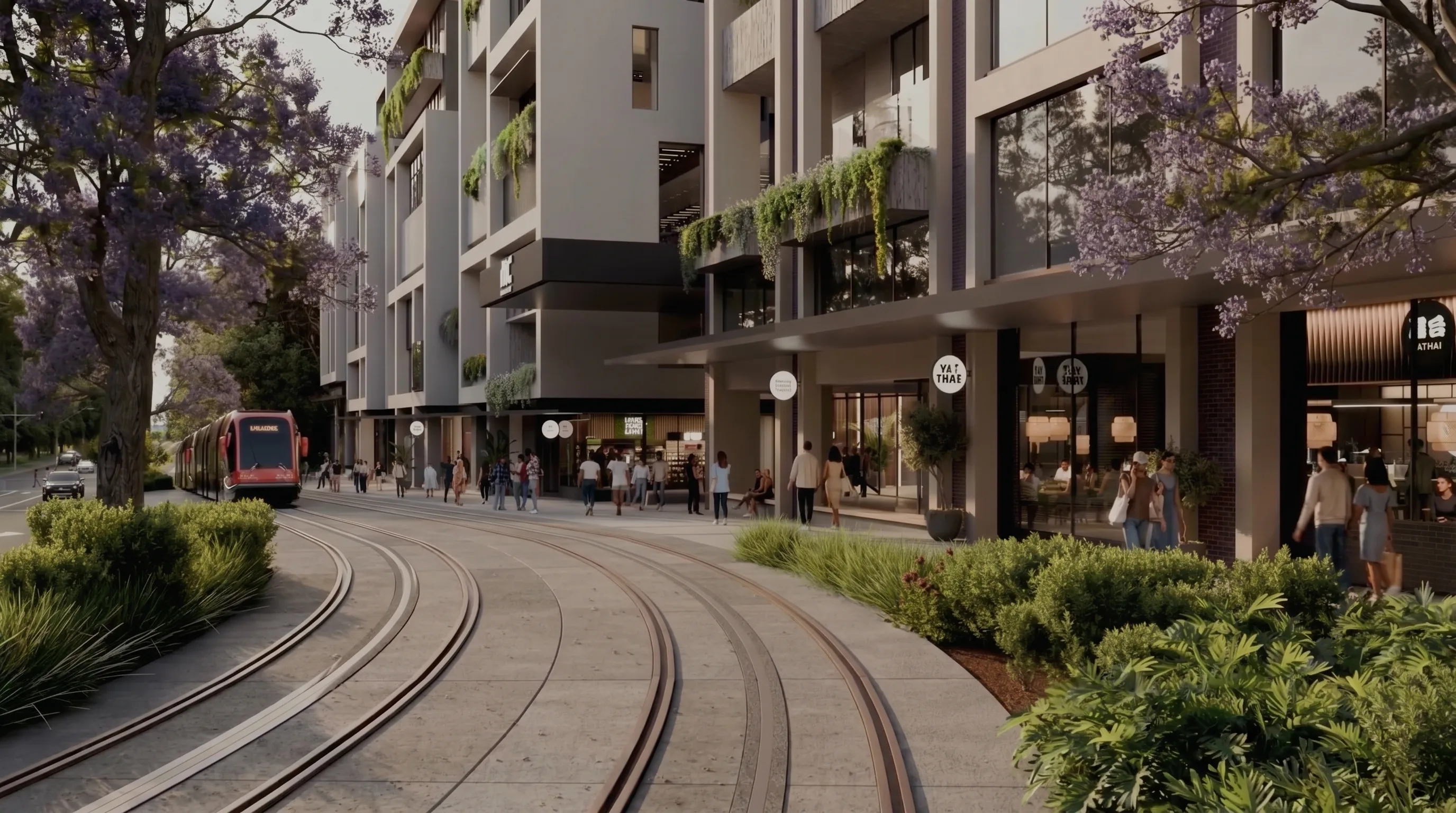 Street-level render from a Sydney listing video length case study