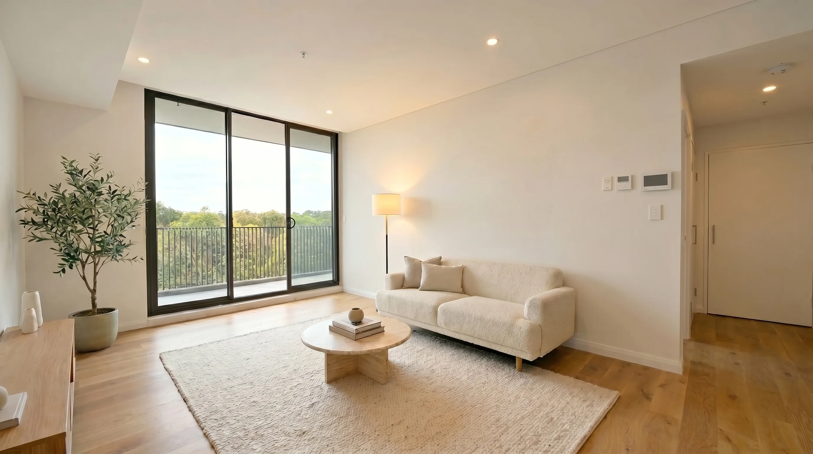 A single staged room from the concept, showing scale and restraint